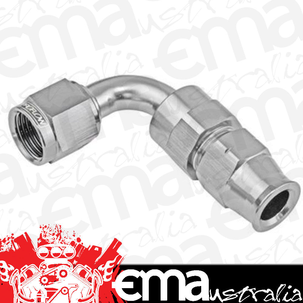 Proflow PFE113-08S 1/2" Tube 90 Degree to Female -08AN Hose End Tube Adaptor Silver