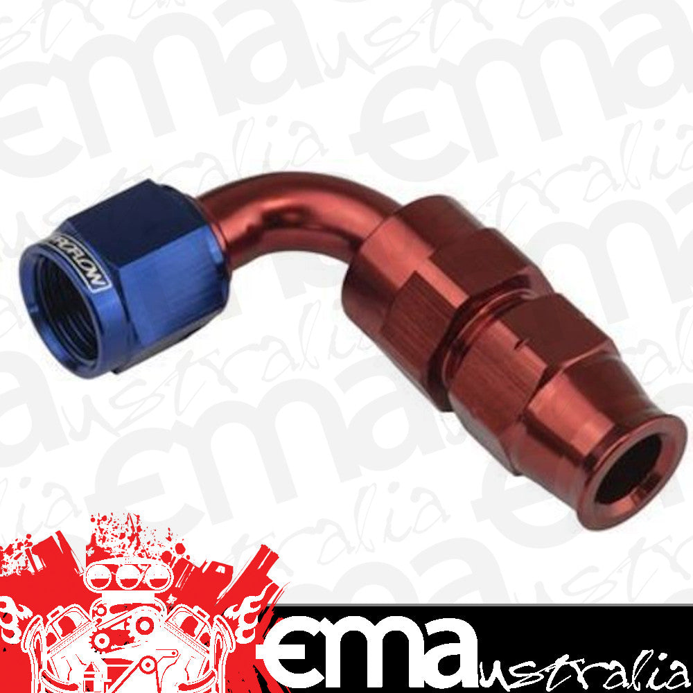 Proflow PFE113-10 5/8" Tube 90 Degree to Female -10AN Hose End Tube Adaptor Blue/Red