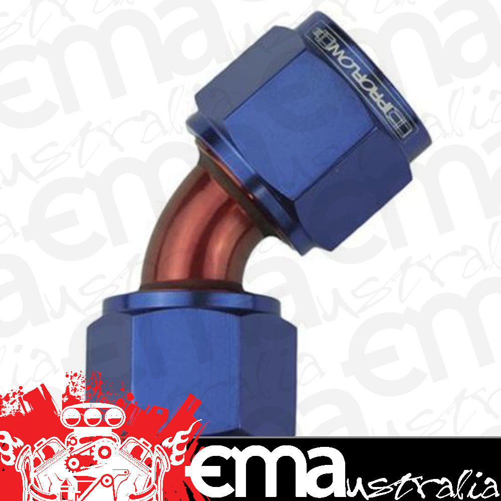 Proflow PFE132-16 45 Degree Female Flare Union Swivel Hose End -16AN Blue