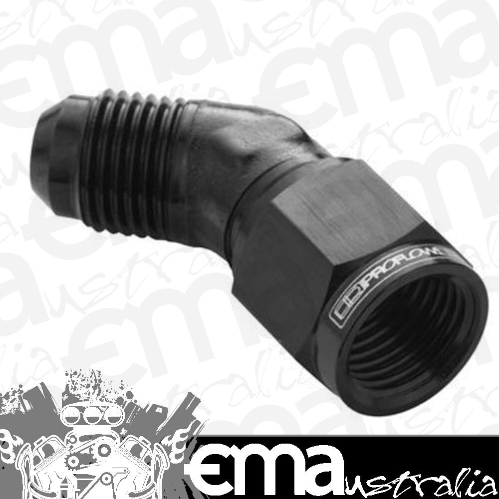 Proflow PFE142-03BK 45 Degree Male Adaptor - Female Adaptor Swivel Coupler Hose End -03AN Black