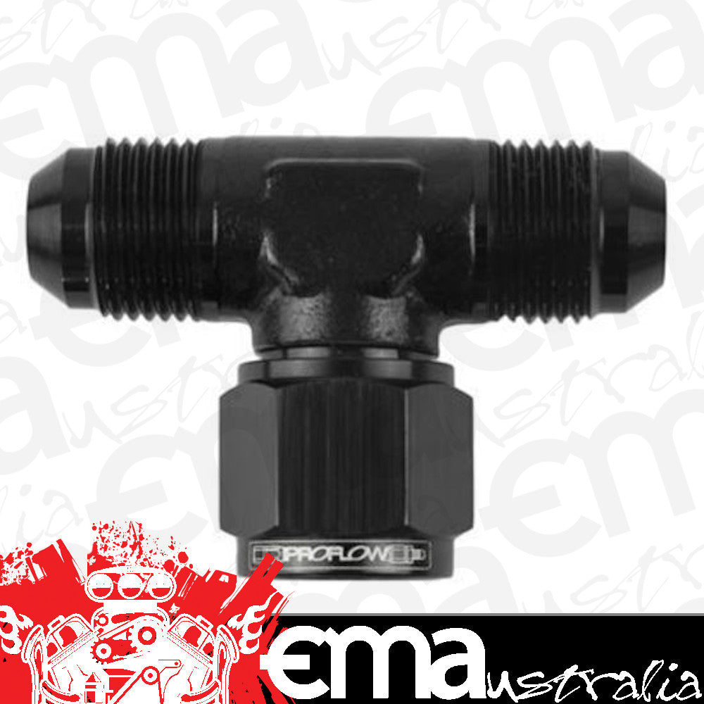 Proflow PFE144-16BK AN Tee -16AN Female Swivel Coupler Hose End On Side Black
