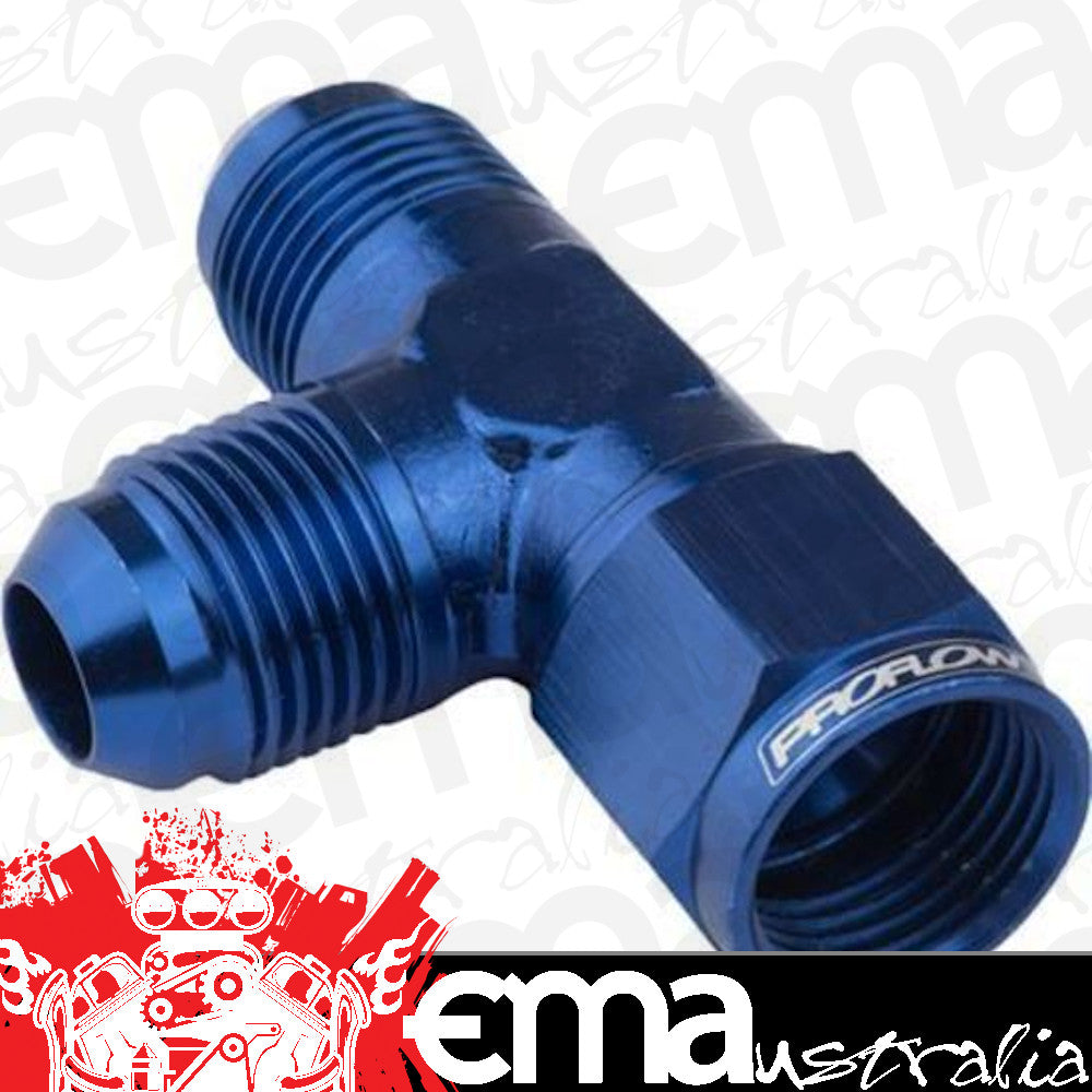 Proflow PFE145-12 AN Tee -12AN Female Swivel Coupler Hose End On Run Blue
