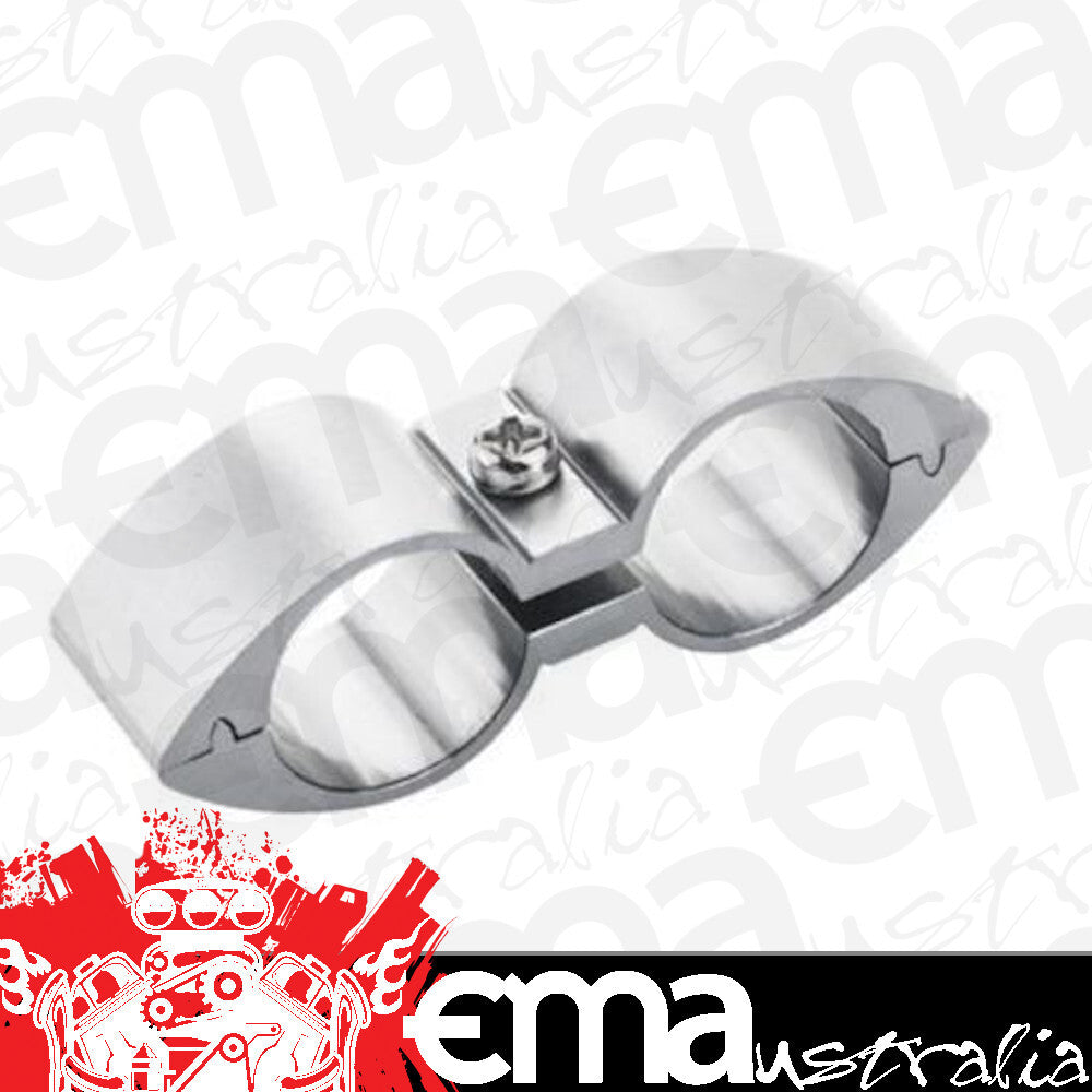 Proflow PFE155-06P Twin Hose Clamp Separators 5 pack 06AN Silver 14mm Hole