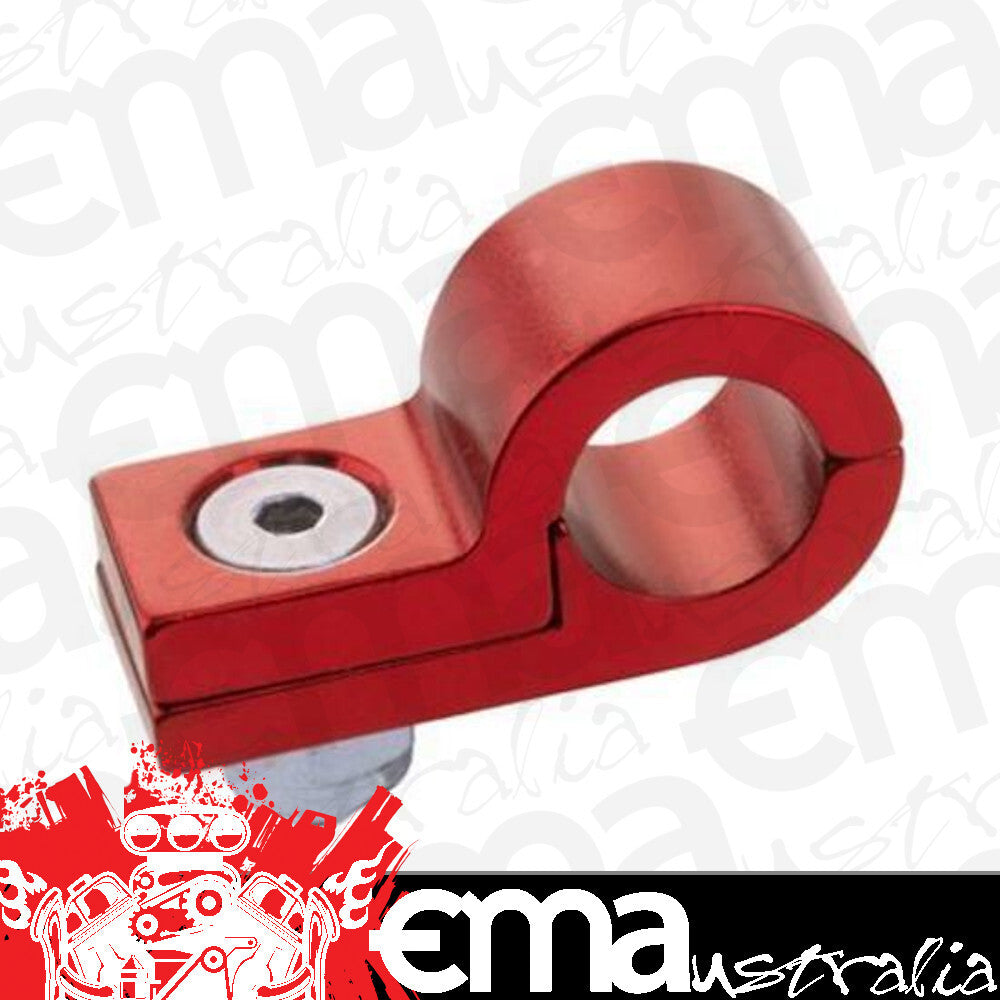 Proflow PFE157-03R Billet 5 Piece Hose Mounting P-Clamp 5 Pack 4.7mm ID Hole Red