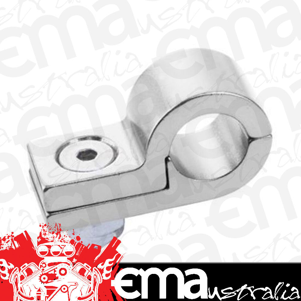 Proflow PFE157-10P Billet 5 Piece Hose Mounting P-Clamp 5 Pack 15.9mm ID Hole Silver