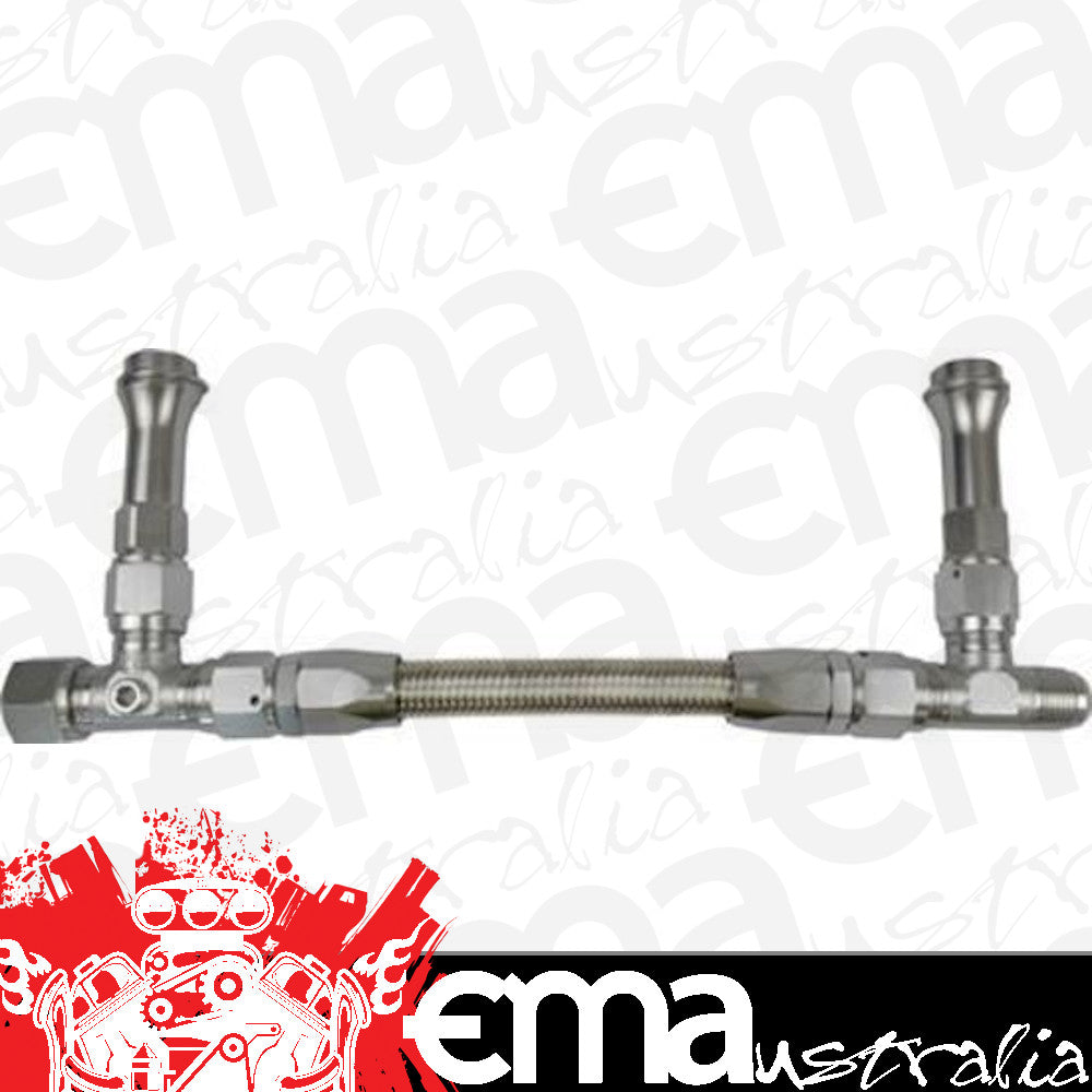 Proflow PFE161-08S Fuel Line kit Universal Demon 4150 -8 AN Single Inlet Swivel-Seal Stainless Steel Hose Silver