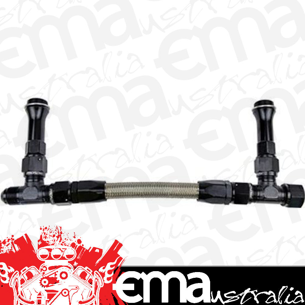 Proflow PFE162-08BK Fuel Line kit Holley 4500 -8 AN Single Inlet Swivel-Seal Stainless Steel Hose Black
