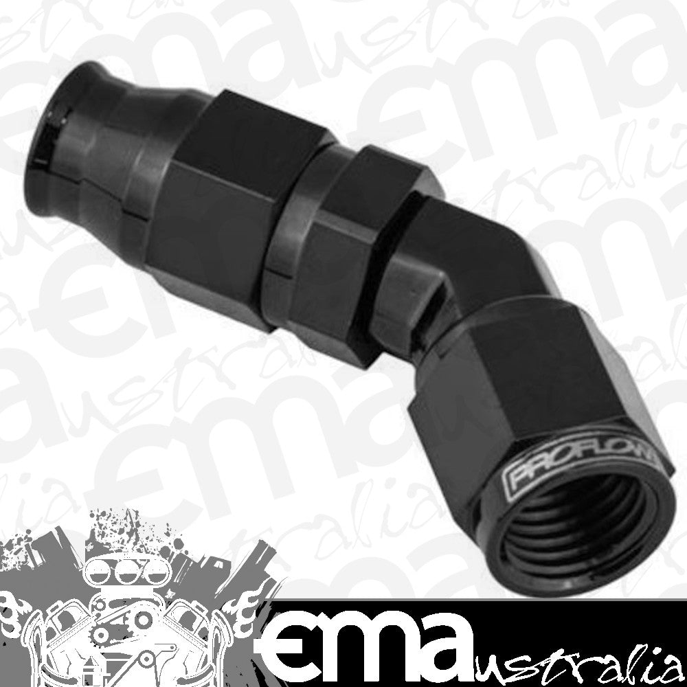 Proflow PFE202-04SBK Black 45 Degree Hose End Hose End For -04AN PTFE Hose