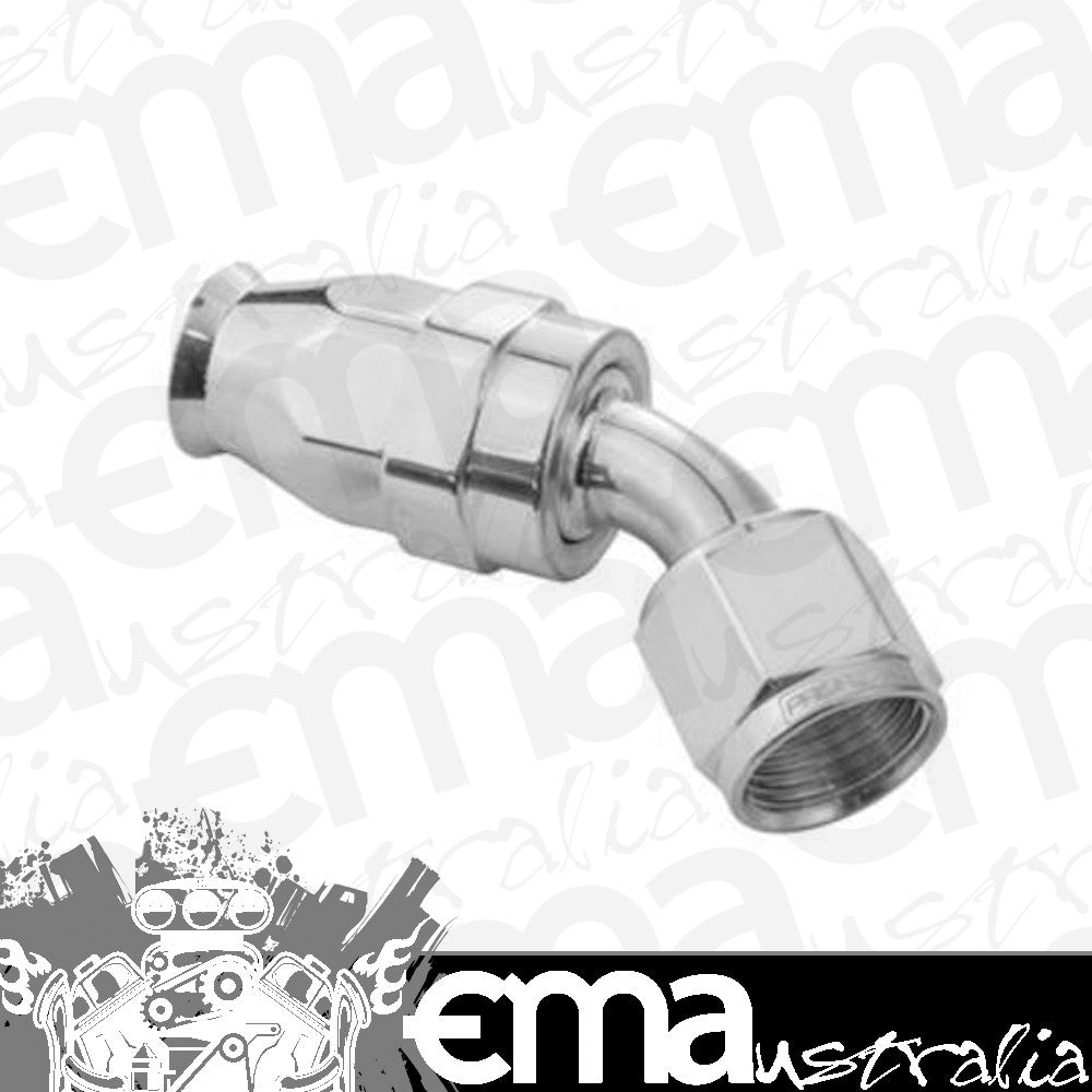 Proflow PFE202-10DHP Aluminium 45 Degree Hose End Hose End For -10AN PTFE Hose Polished