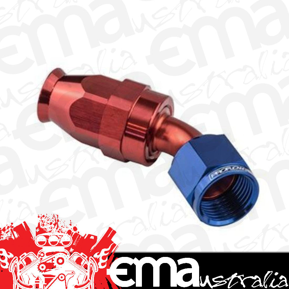 Proflow PFE202-12DRB Aluminium 45 Degree Hose End Hose End For -12AN PTFE Hose Black
