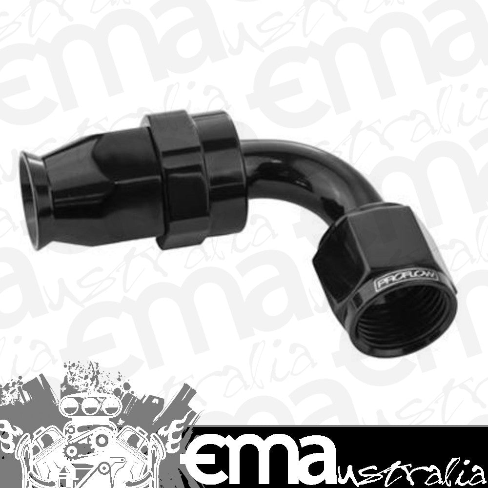 Proflow PFE203-04DBK Aluminium 90 Degree Hose End Hose End For -04AN PTFE Hose Black