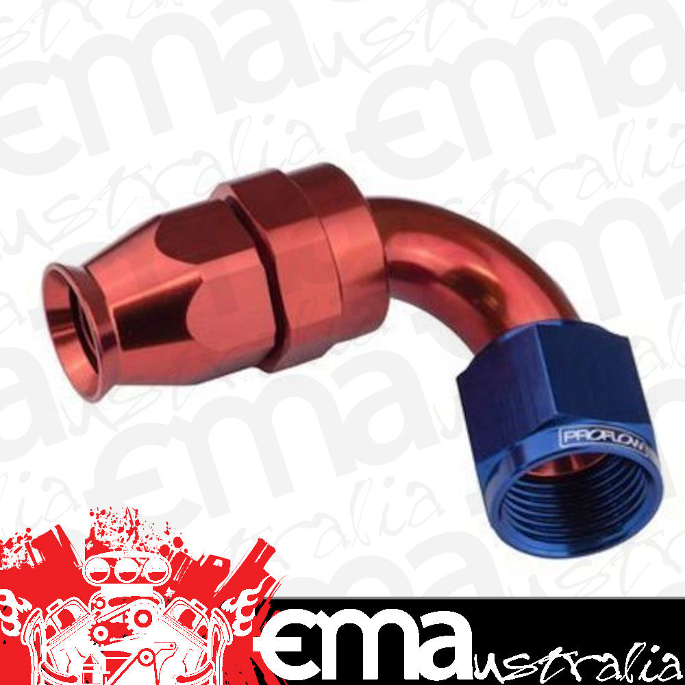 Proflow PFE205-08DRB Aluminium 150 Degree Hose End Hose End For -08AN PTFE Hose Red/Blue