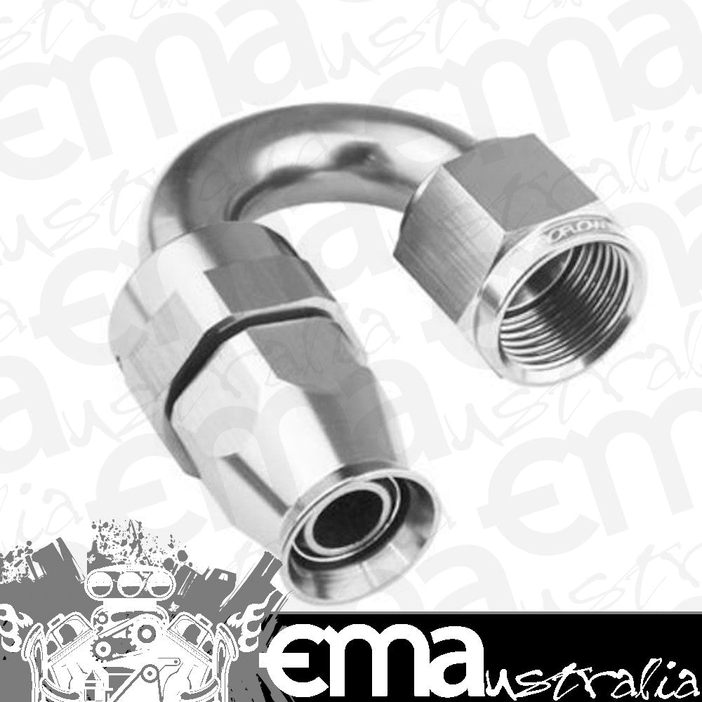 Proflow PFE206-08DHP Aluminium 180 Degree Hose End Hose End For -08AN PTFE Hose Polished