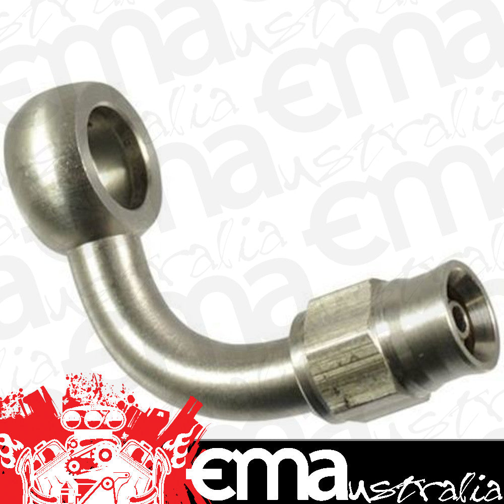 Proflow PFE219-03 Stainless Steel Banjo Hose End 10mm 90 Degree Bend For -03AN PTFE Hose