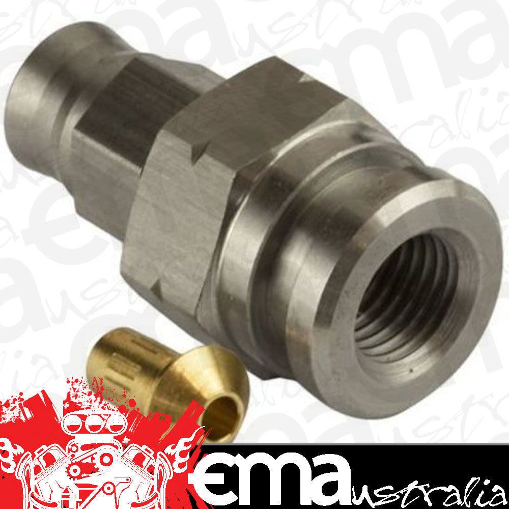 Proflow PFE236-03 Stainless Steel Female Inverted Flare Brake Hose End M10 x 1.50 to -03AN PTFE Hose 19mm Hex