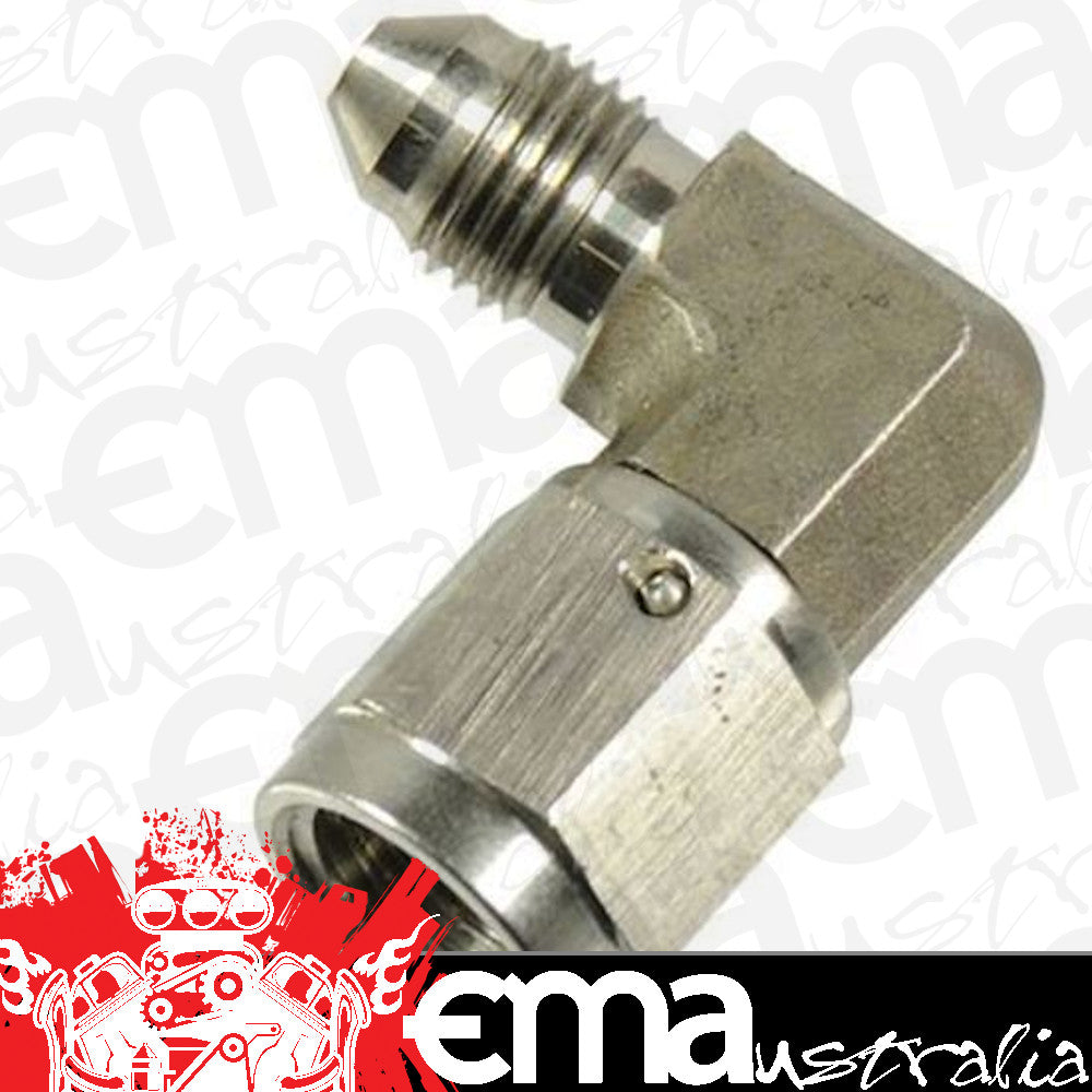 Proflow PFE251-04 Stainless Steel Brake Adaptor 90 Degree Male -04AN to Female -04
