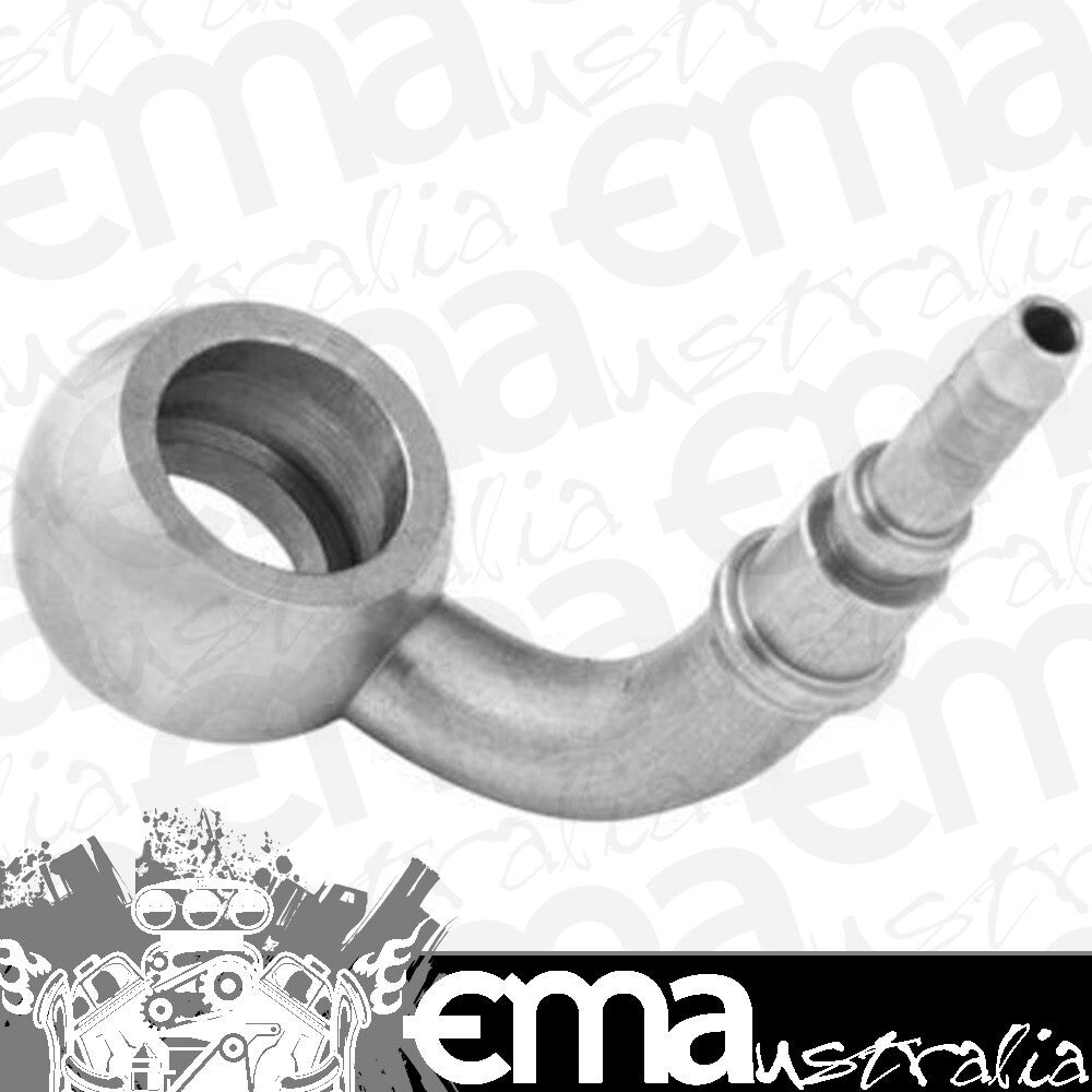 Proflow PFE265-03 Stainless Steel Banjo Hose End 10mm 90 Degree Bend Crimp Style