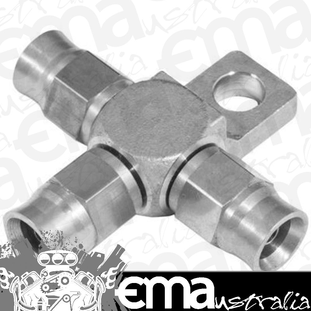 Proflow PFE328-03 Stainless Steel Tee Block -03AN Hose w/Mount Tab