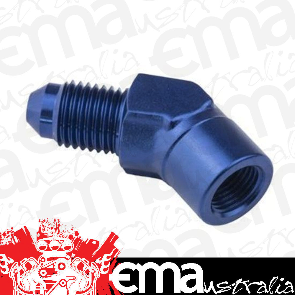 Proflow PFE371-04 Female Adaptor 45 Degree Adaptor 1/8" NPT to Male -04AN Blue