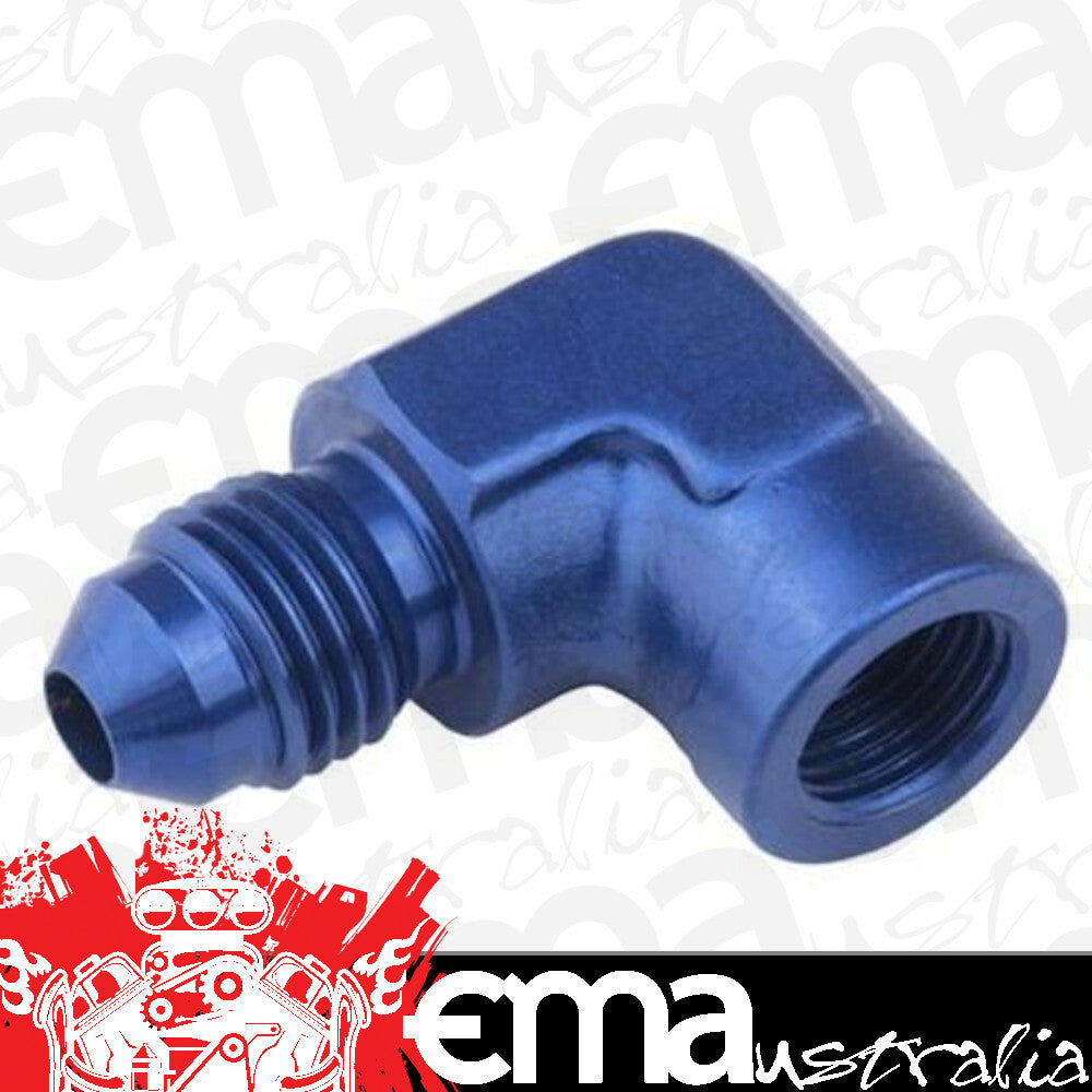Proflow PFE373-04 Female 90 Degree Adaptor 1/8" NPT to Male -04AN Blue