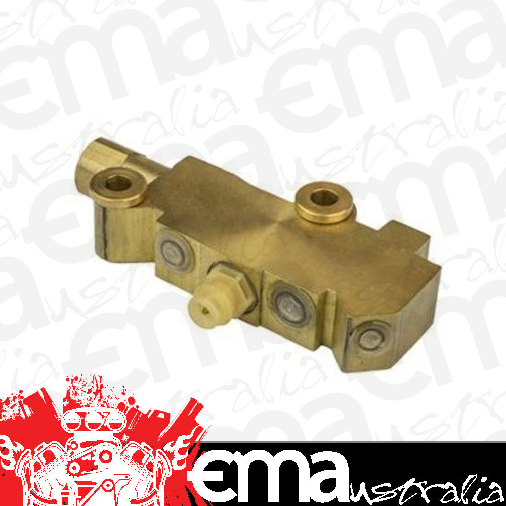 Proflow PFE395 Brake Proportioning Valve Fixed Dual Inlet 3 Outlets Brass Front Disc/Drum Brakes