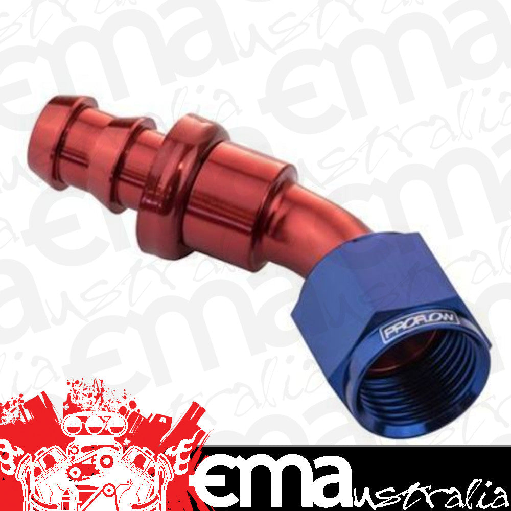 Proflow PFE402-12 45 Degree Push Lock Hose End Barb 3/4'' to Female -12AN