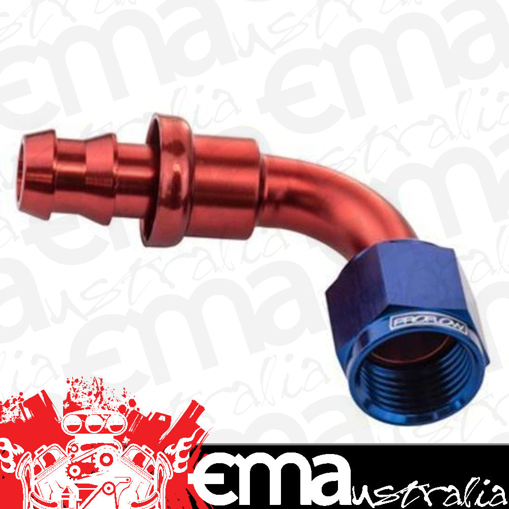 Proflow PFE403-08 90 Degree Push Lock Hose End Barb 1/2'' to Female -08AN