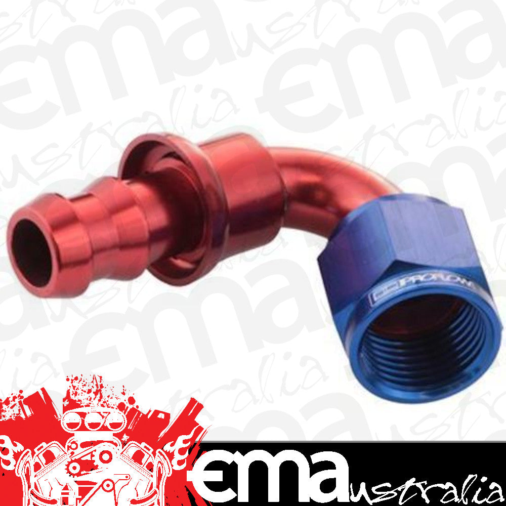 Proflow PFE404-04 120 Degree Push Lock Hose End Barb 1/4'' to Female -04AN