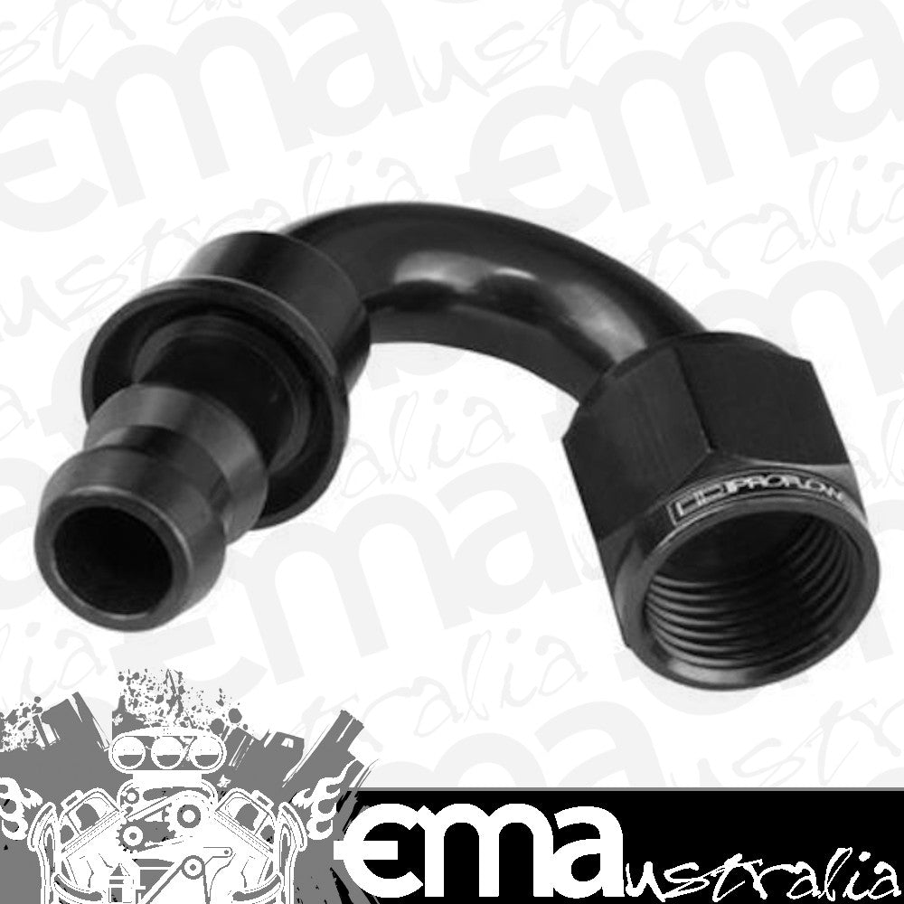 Proflow PFE405-12BK 150 Degree Push Lock Hose End Barb 3/4'' to Female -12AN Black