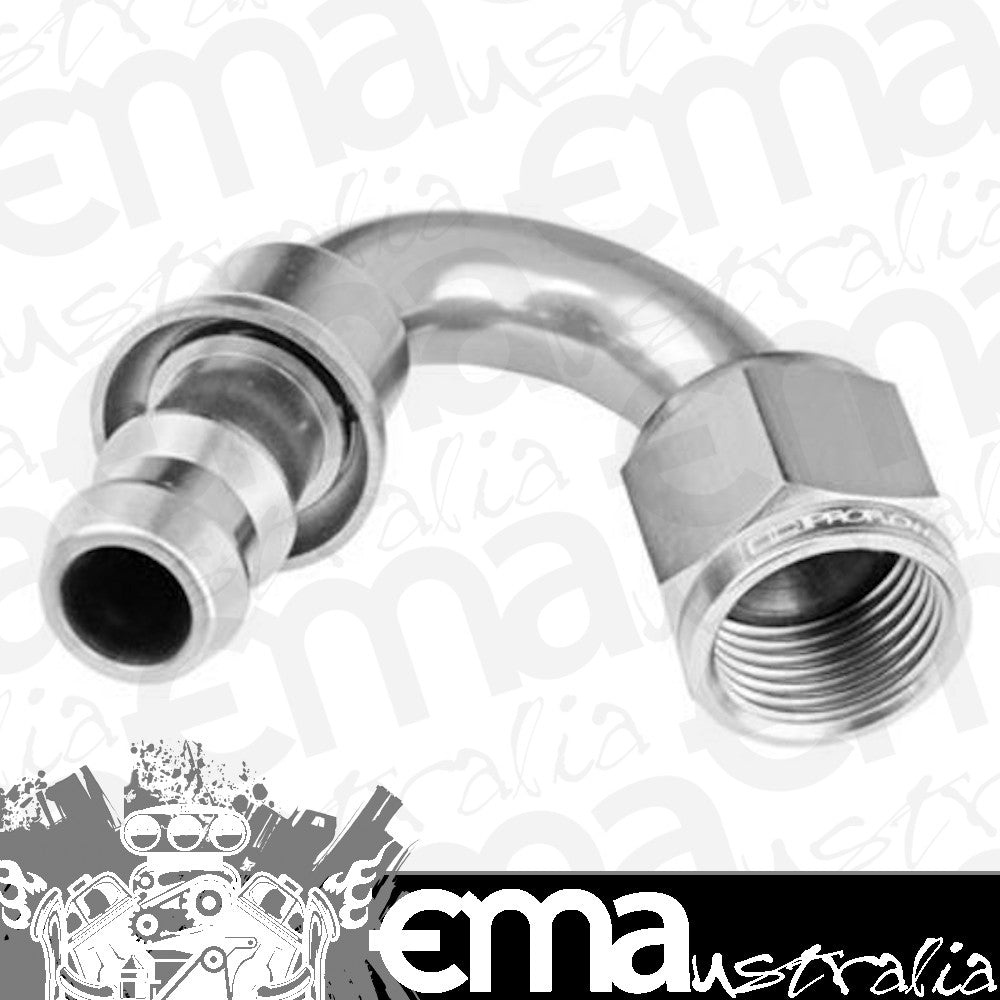 Proflow PFE405-12HP 150 Degree Push Lock Hose End Barb 3/4'' to Female -12AN Polished