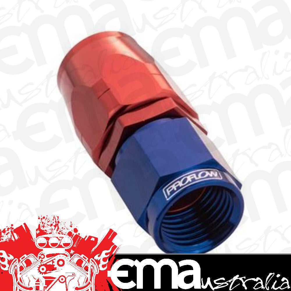 Proflow PFE501-06 Fitting Hose End Straight Full Flow -06AN Blue/Red