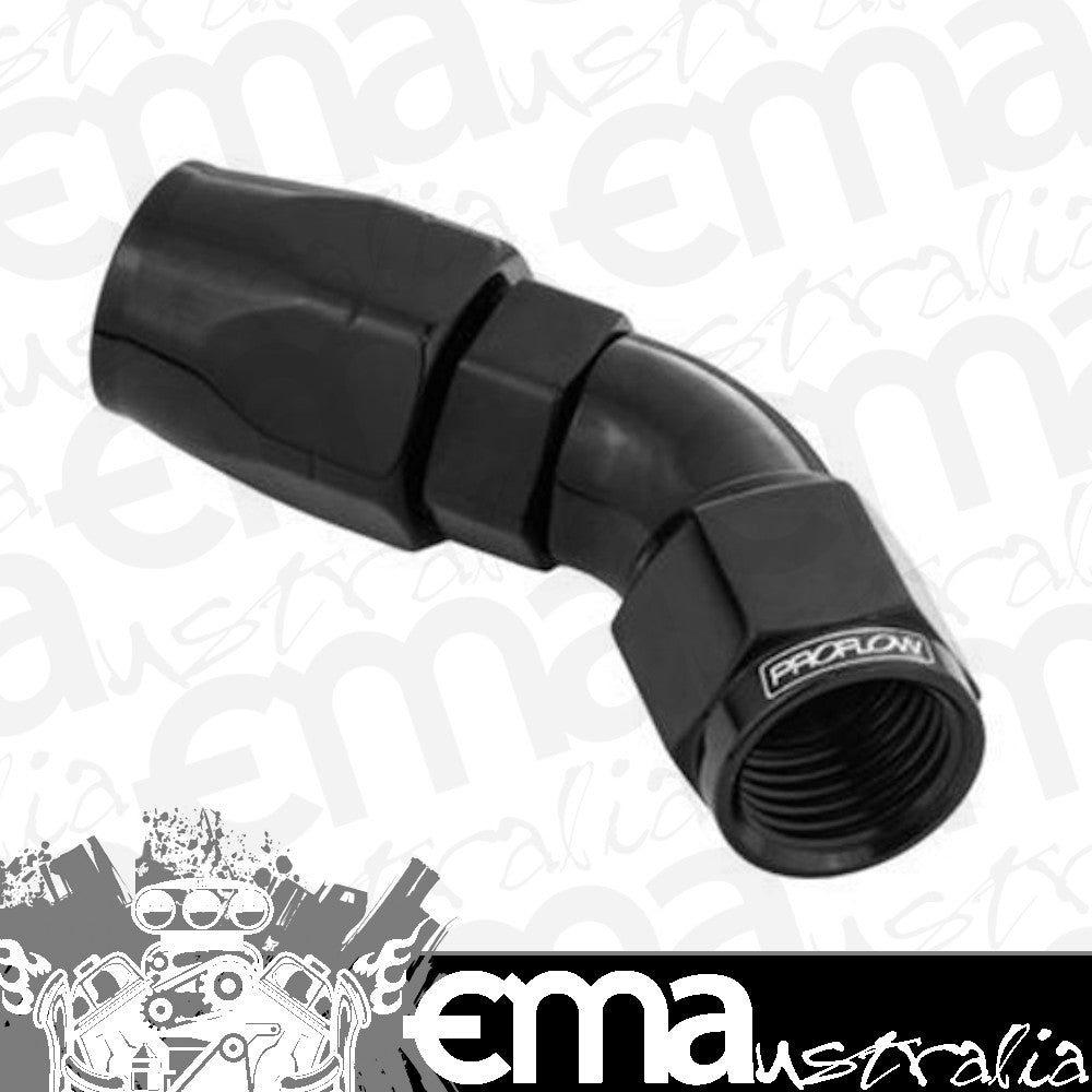 Proflow PFE502-08BK Fitting Hose End 45 Degree Full Flow -08AN Black