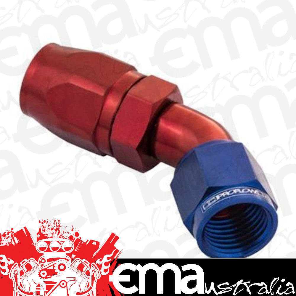 Proflow PFE502-10 Fitting Hose End 45 Degree Full Flow -10AN Blue/Red