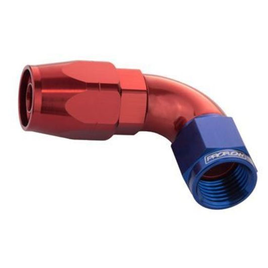Proflow PFE503-12 Fitting Hose End 90 Degree Full Flow -12AN Blue/Red