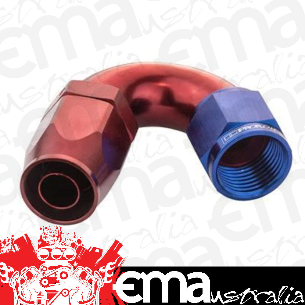 Proflow PFE505-08 Fitting Hose End 150 Degree Full Flow -08AN Blue/Red