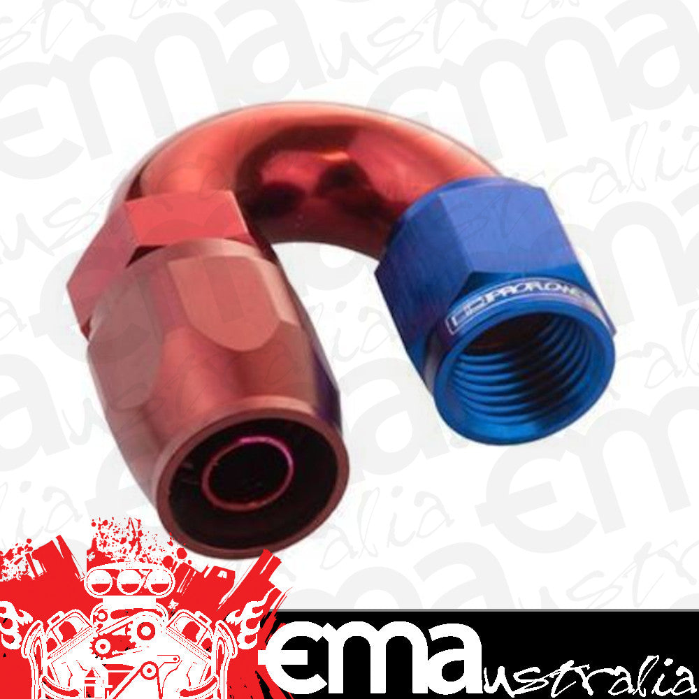 Proflow PFE506-10 Fitting Hose End 180 Degree Full Flow -10AN Blue/Red