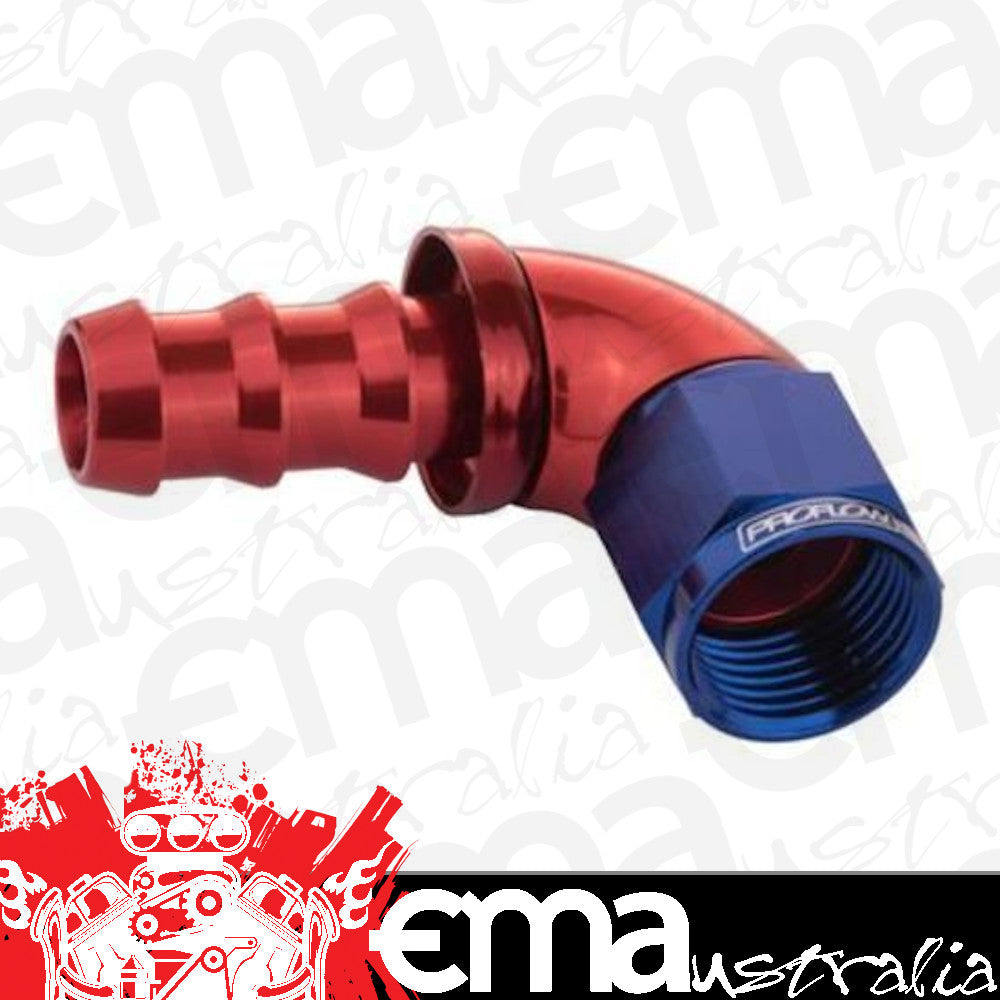 Proflow PFE513-08 90 Degree Fitting Hose End Full Flow 1/2" Barb to Female -08AN Blue/Red