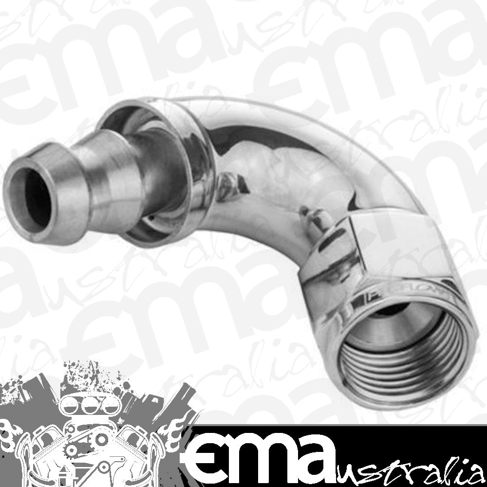 Proflow PFE514-06HP 120 Degree Fitting Hose End Full Flow Barb to Female -06AN Polished