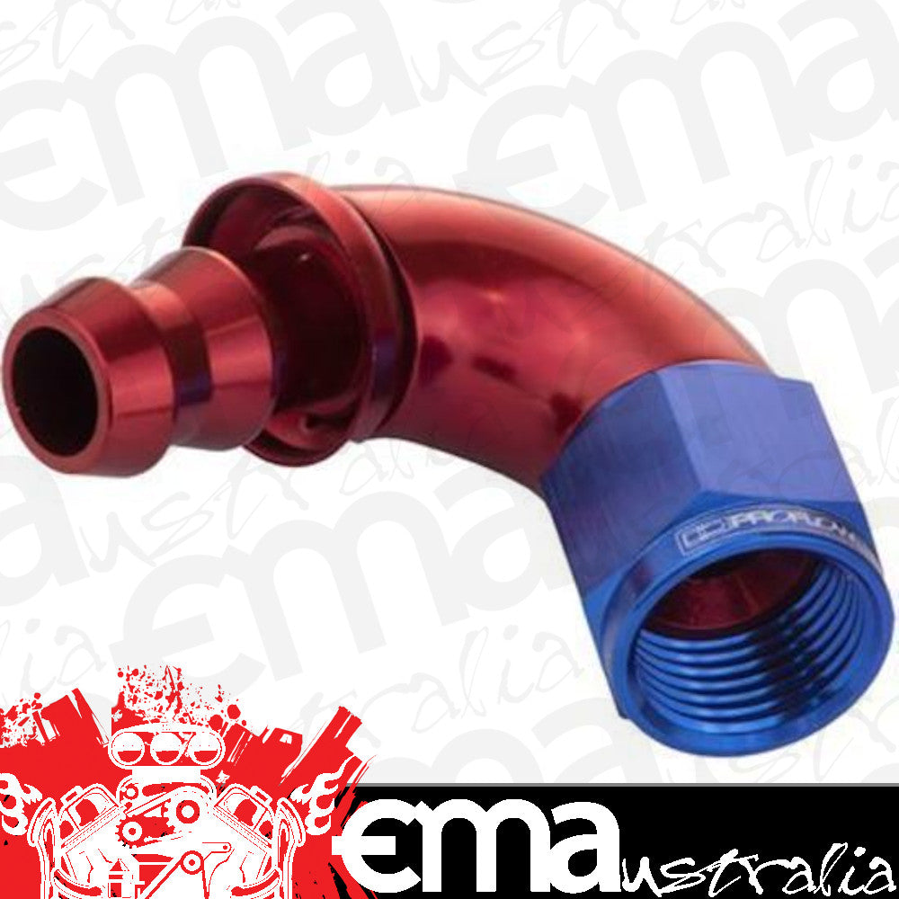 Proflow PFE514-08 120 Degree Fitting Hose End Full Flow Barb to Female -08AN Blue/Red