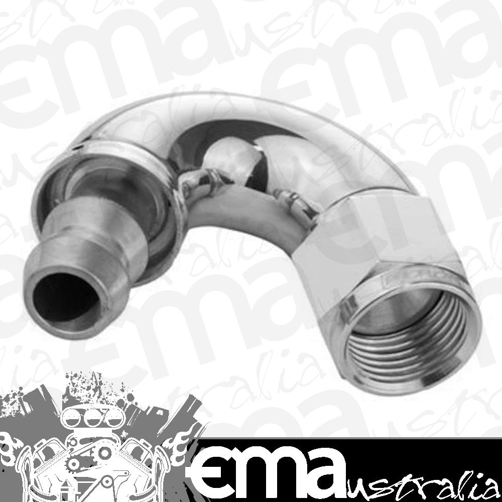Proflow PFE515-10HP 150 Degree Fitting Hose End Full Flow Barb to Female -10AN Polished