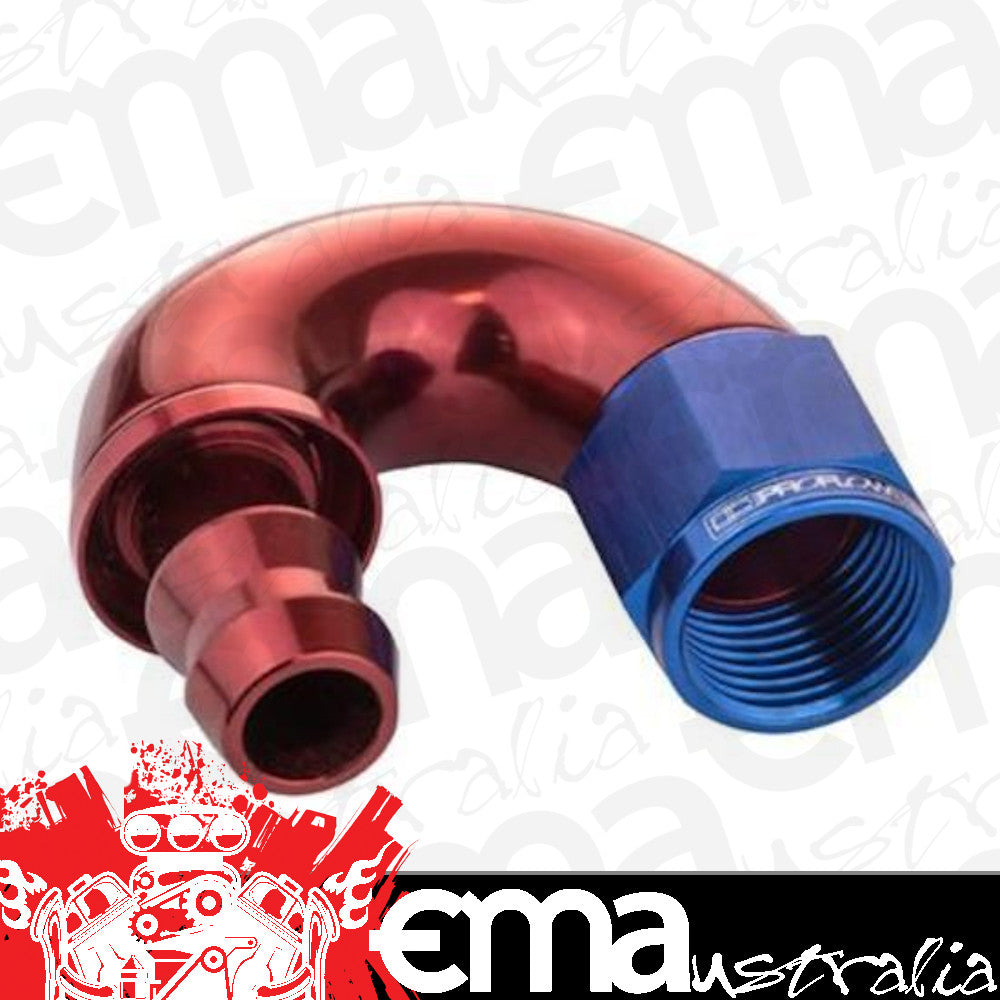 Proflow PFE516-06 180 Degree Fitting Hose End Full Flow Barb to Female -06AN Blue/Red