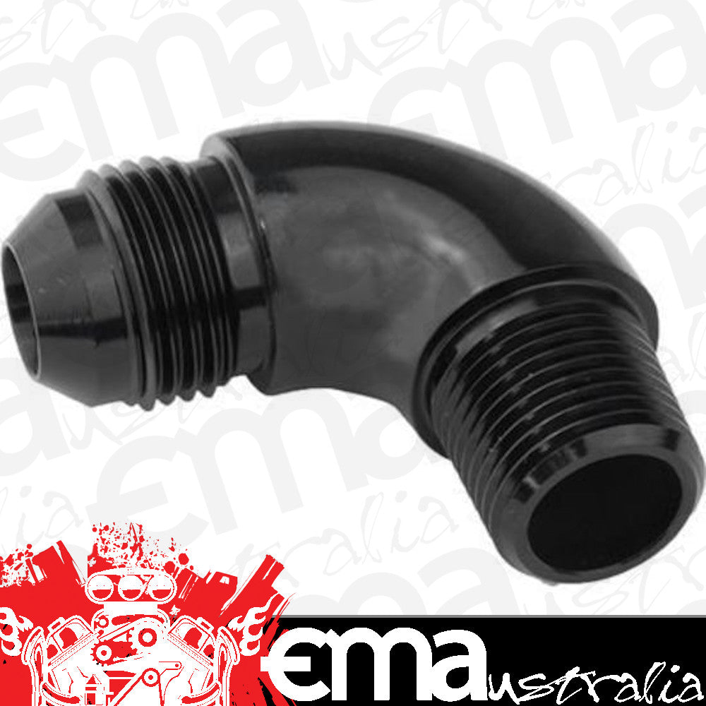 Proflow | PFE522-10BK | 90 Degree 1/2" NPT to Male -10AN Flare to NPT Adaptor Black