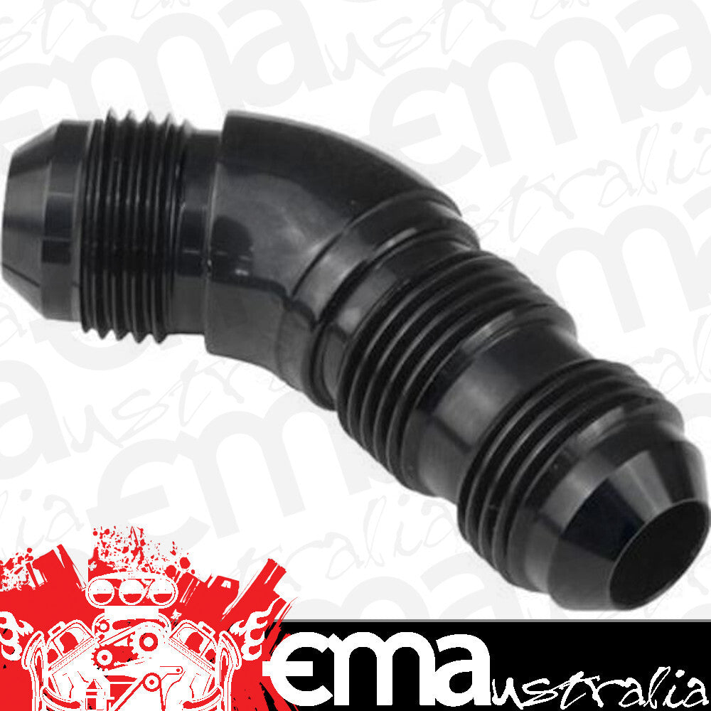 Proflow PFE537-06BK 45 Degree Male Fitting Bulkhead Adaptor -06AN Black