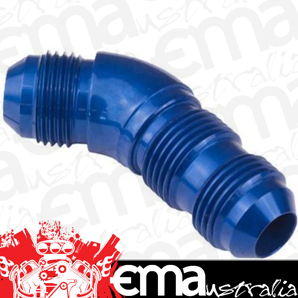Proflow PFE537-10 45 Degree Male Fitting Bulkhead Adaptor -10AN Blue