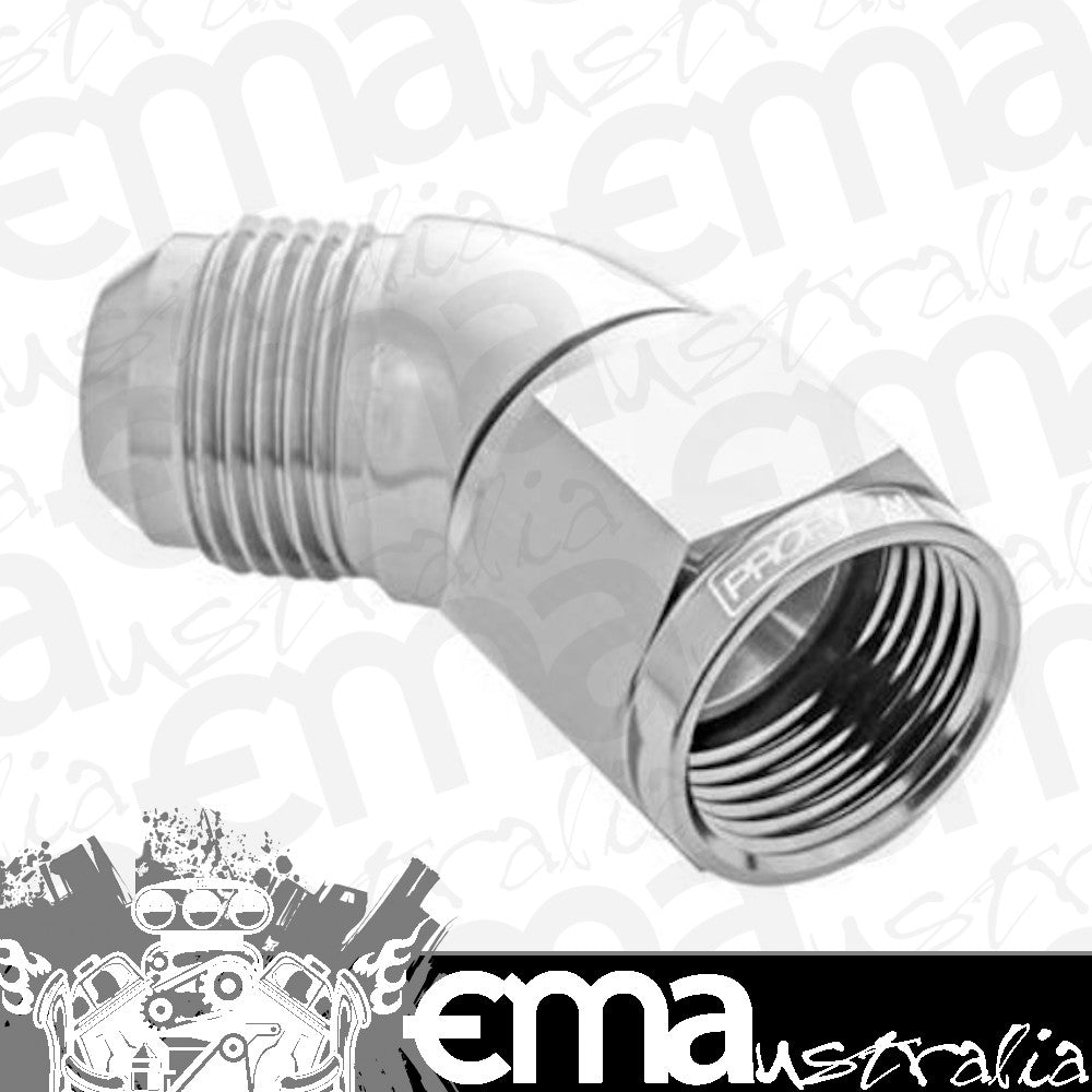 Proflow PFE542-06HP 45 Degree Full Flow Adaptor Male to Female -06AN Polished