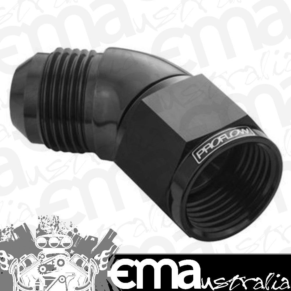 Proflow PFE542-16BK 45 Degree Full Flow Adaptor Male to Female -16AN Black