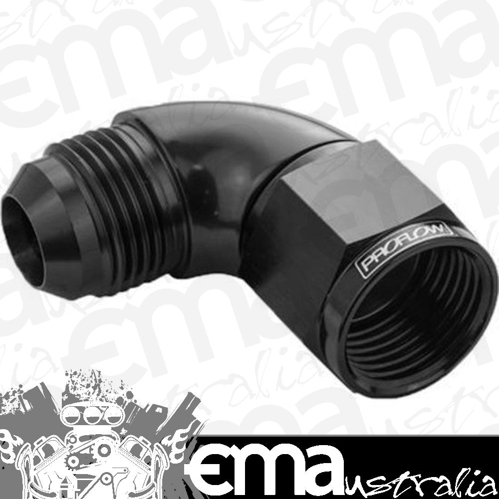 Proflow PFE543-10BK 90 Degree Full Flow Adaptor Male to Female -10AN Black