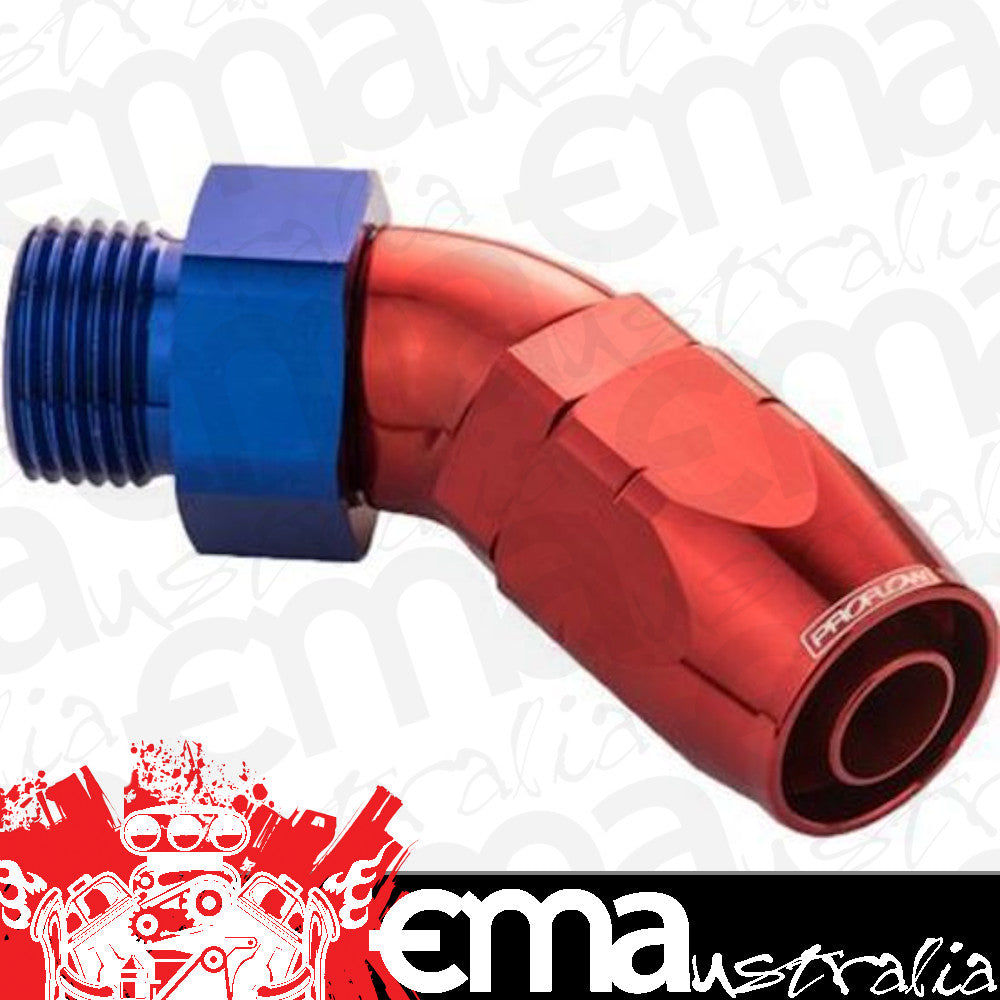 Proflow PFE544-10-10 45 Degree Fitting Hose End -10AN Orb Male to -04AN Blue/Red