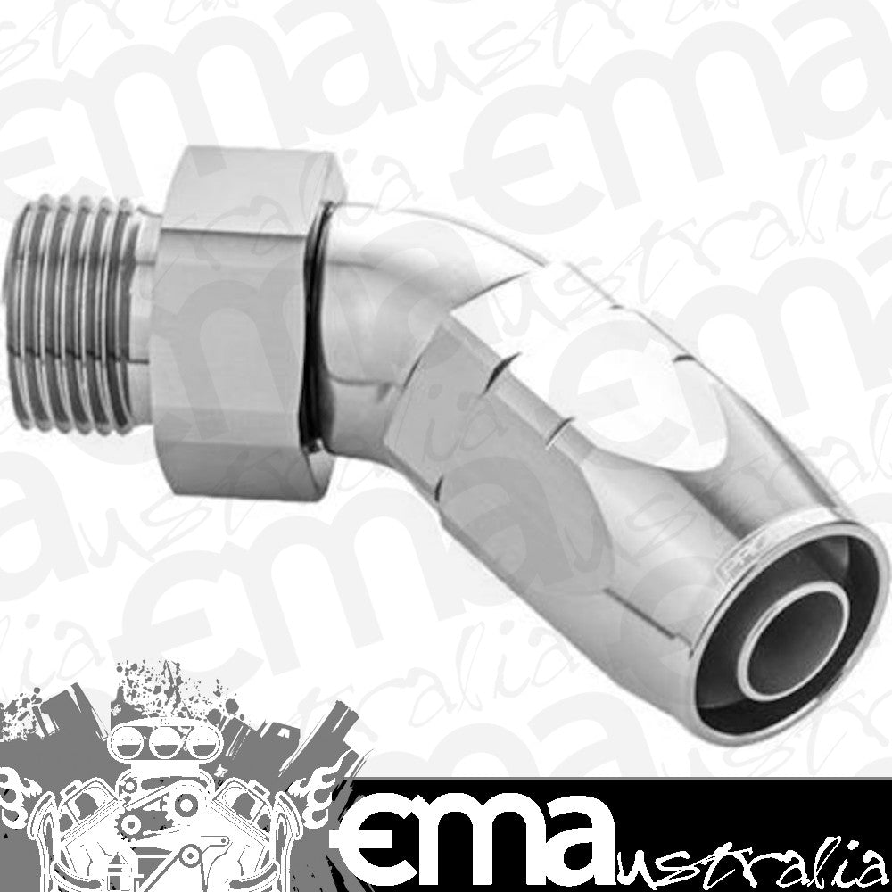 Proflow PFE544-10-10HP 45 Degree Fitting Hose End -10AN Orb Male to -04AN Polished