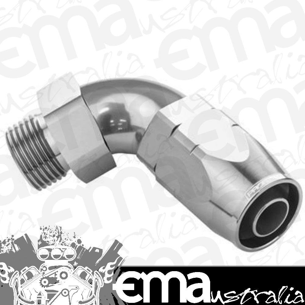 Proflow PFE549-08-08HP 90 Degree Fitting Hose End -08AN Orb Male to -08AN Polished